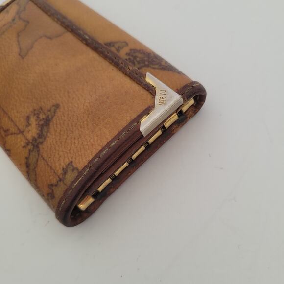 ALVIERO MARTINI 1° CLASSE Wallet Key Case Geo 6 hooks Holder Map Leather Italian - Picture 9 of 10